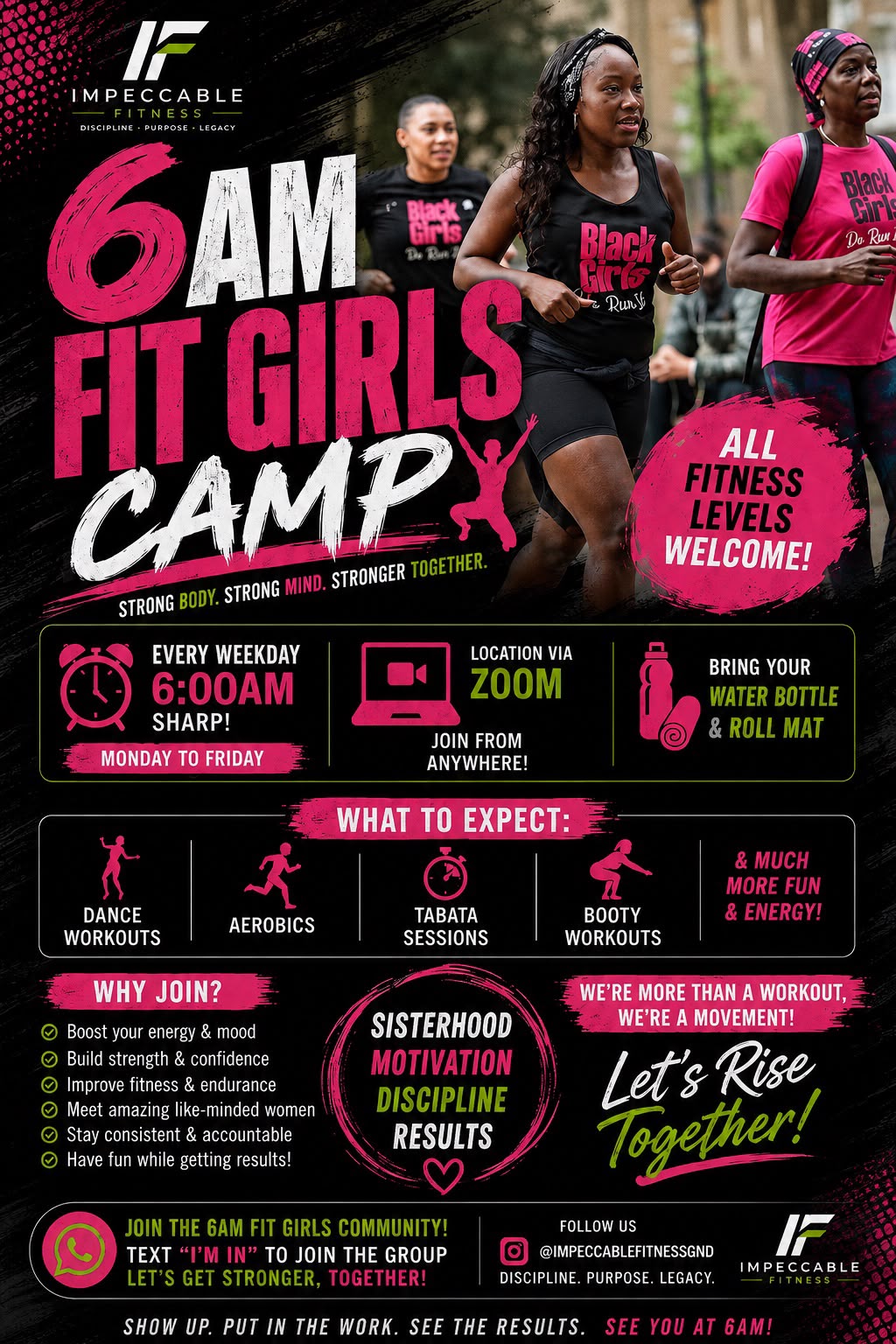 6AM Fit Girls Camp — every weekday 6:00AM via Zoom, all fitness levels welcome